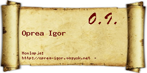 Oprea Igor névjegykártya